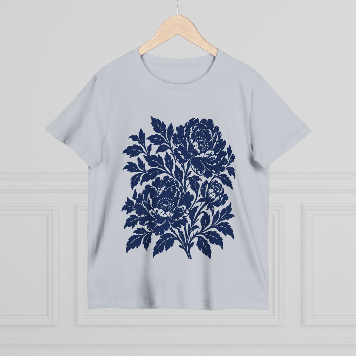 Navy Botanical Printed Tee, Powder