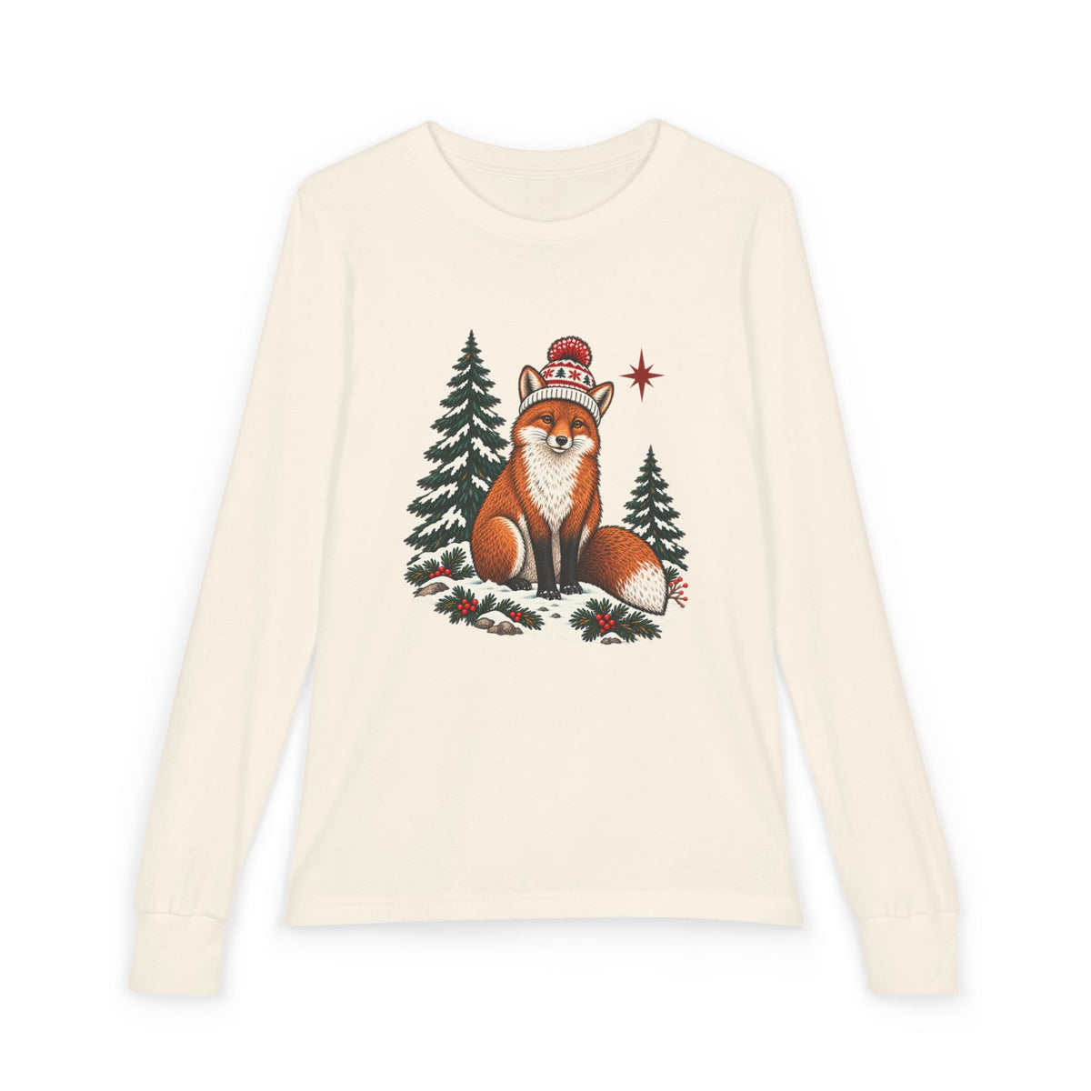 Wild Christmas Youth Long-Sleeve Tee — Fox
