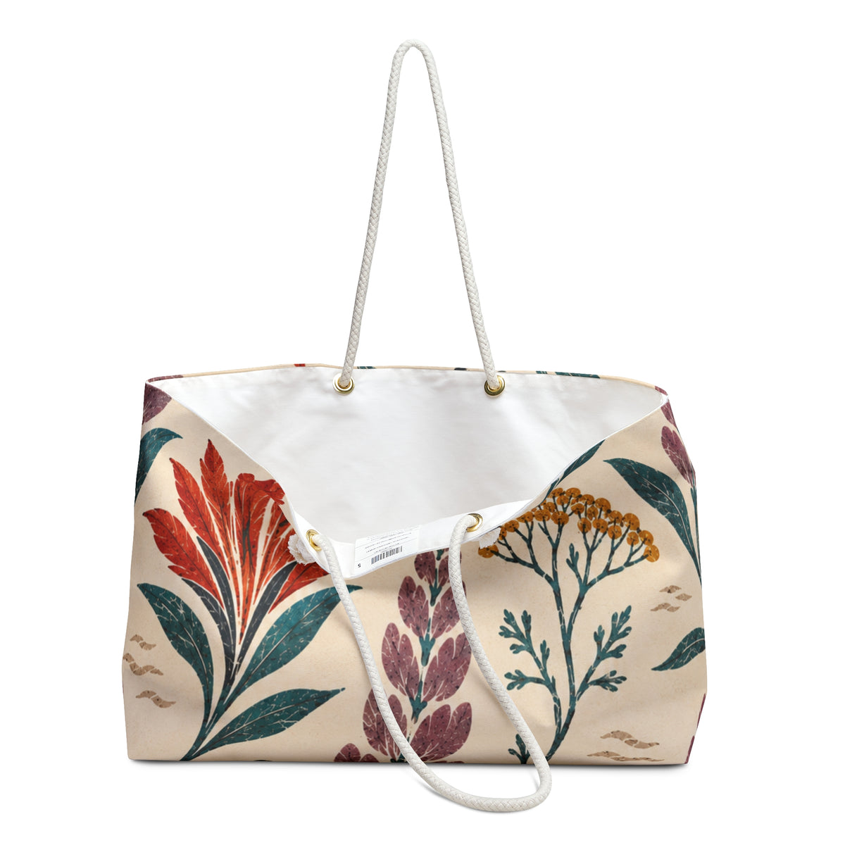 Floral Weekender Bag — Boho Wildflower Travel Tote