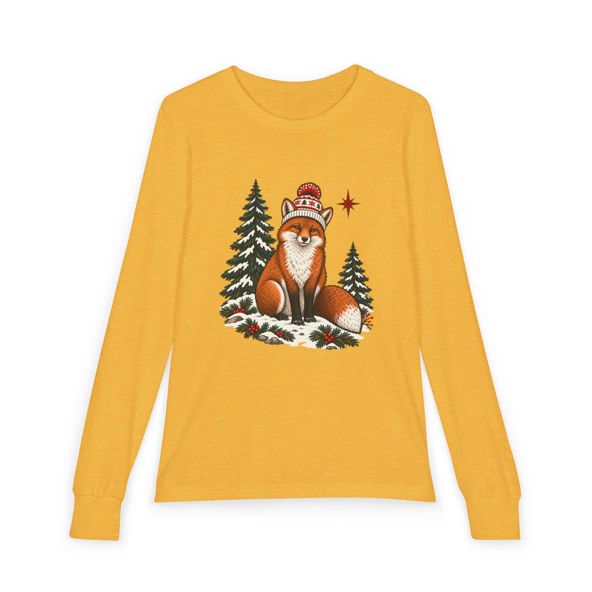 Wild Christmas Youth Long-Sleeve Tee — Fox