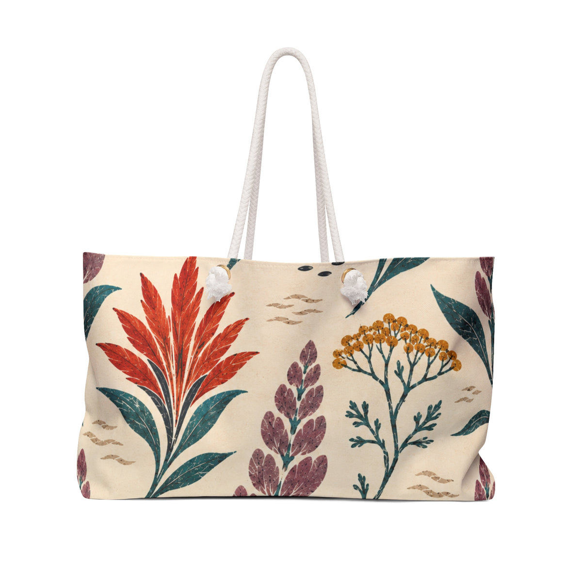 Floral Weekender Bag — Boho Wildflower Travel Tote