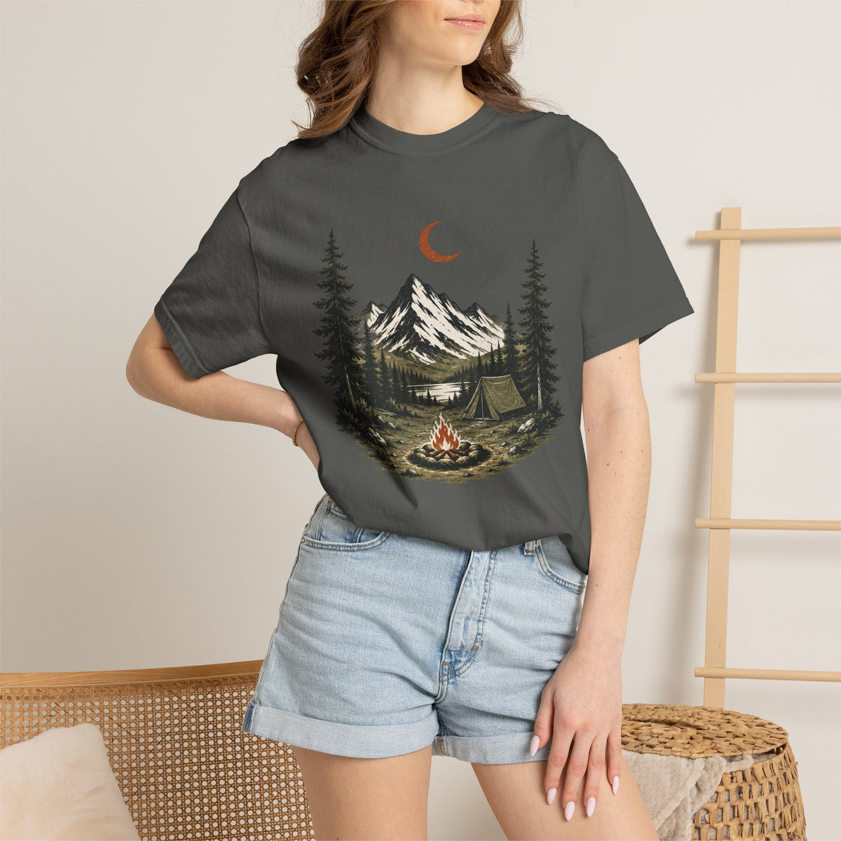 Mountain Campfire Camping Tee