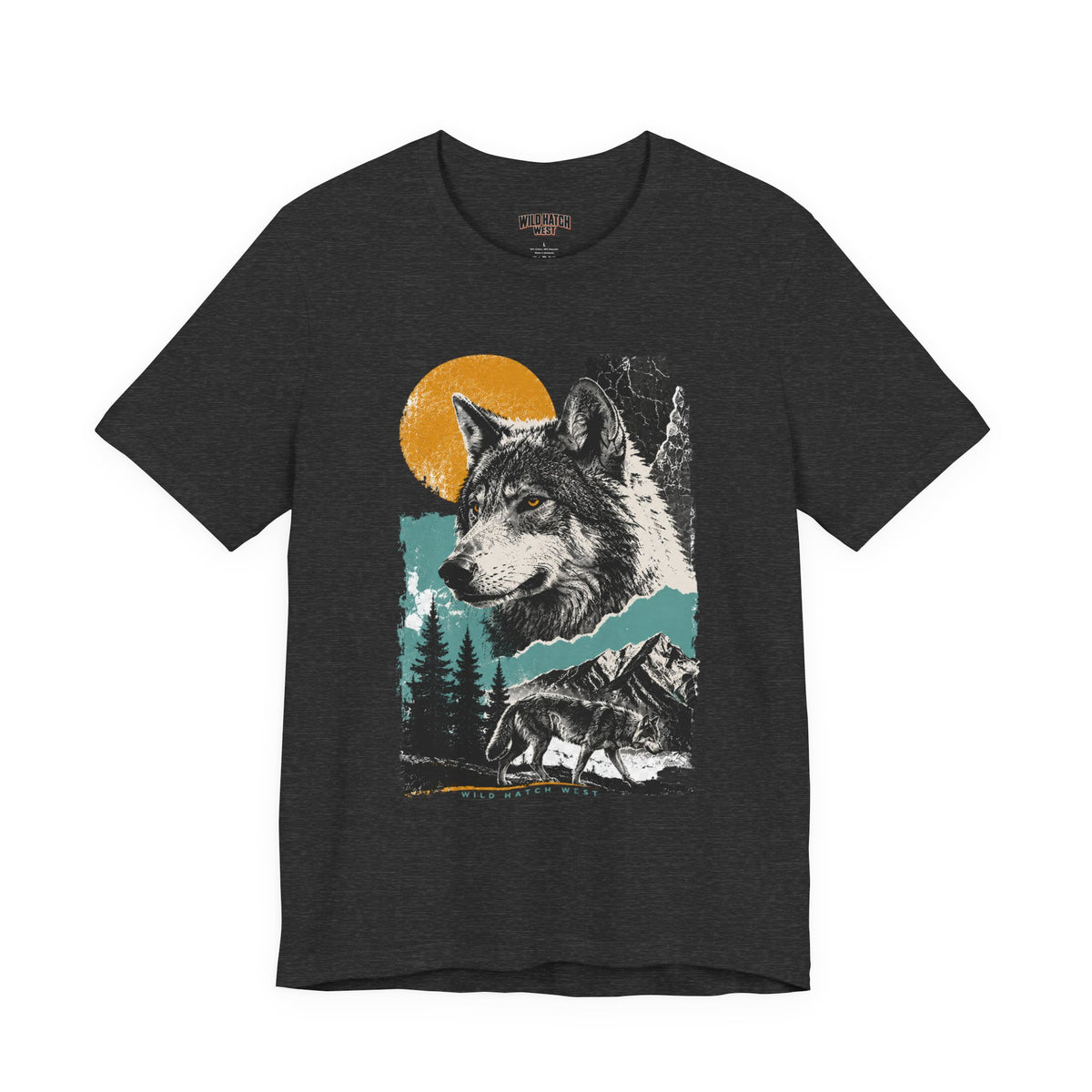 Wolf Mountain Vintage Graphic Tee - White, Natural or Dark Grey