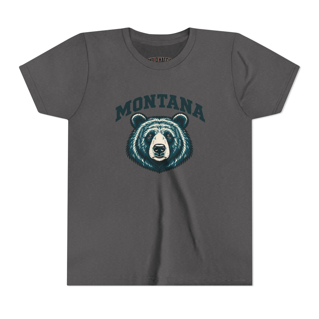 Montana Bear Youth Tee, Maroon or Teal