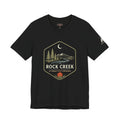 Rock Creek Camping T-Shirt — Mountain River Night Badge Tee