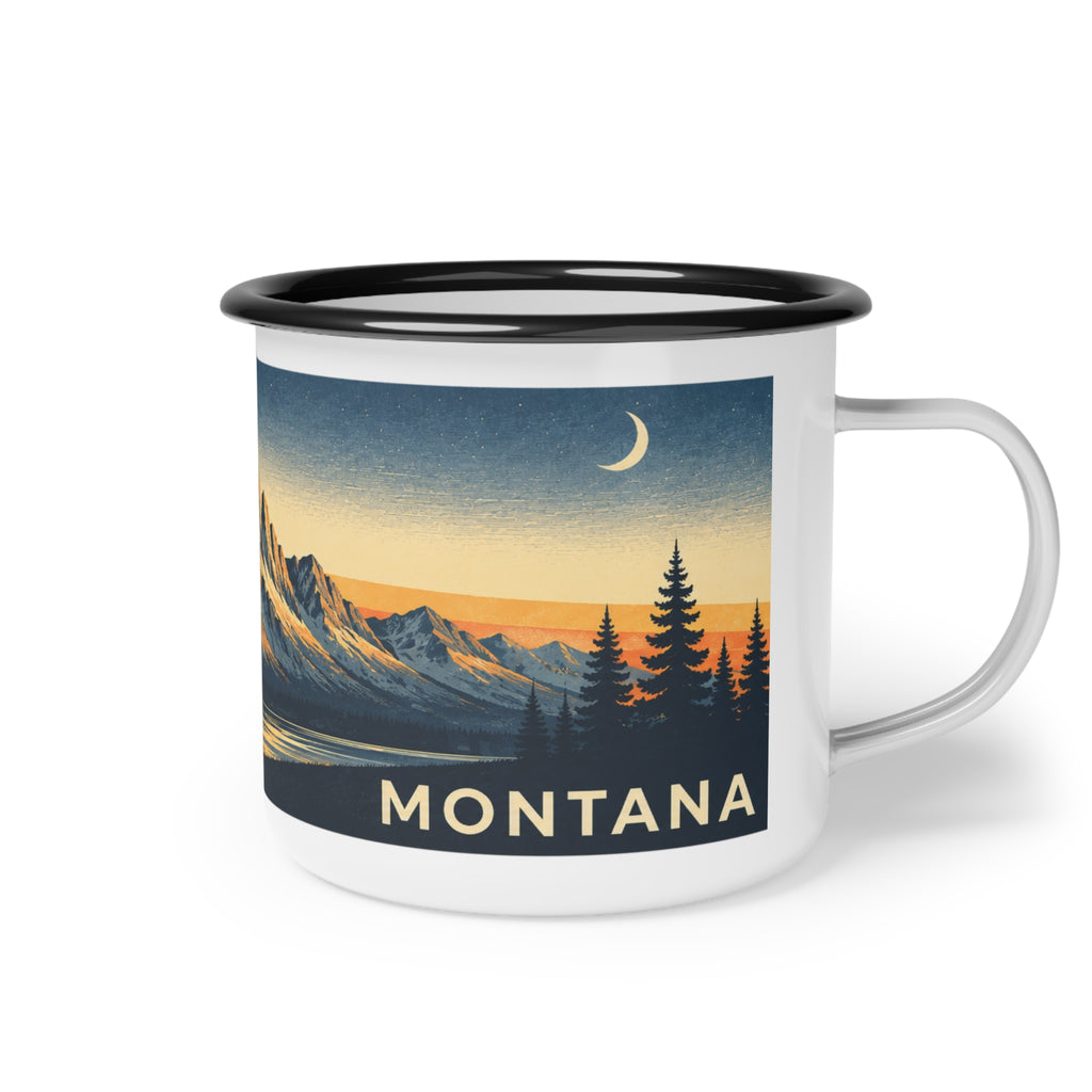Vintage Mountain Sunset with Elk Camping Mug