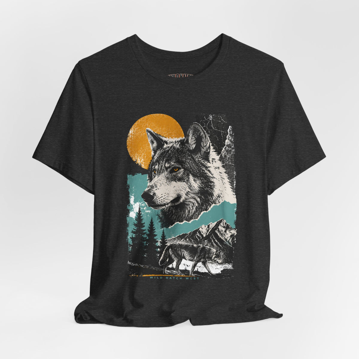 Wolf Mountain Vintage Graphic Tee - White, Natural or Dark Grey