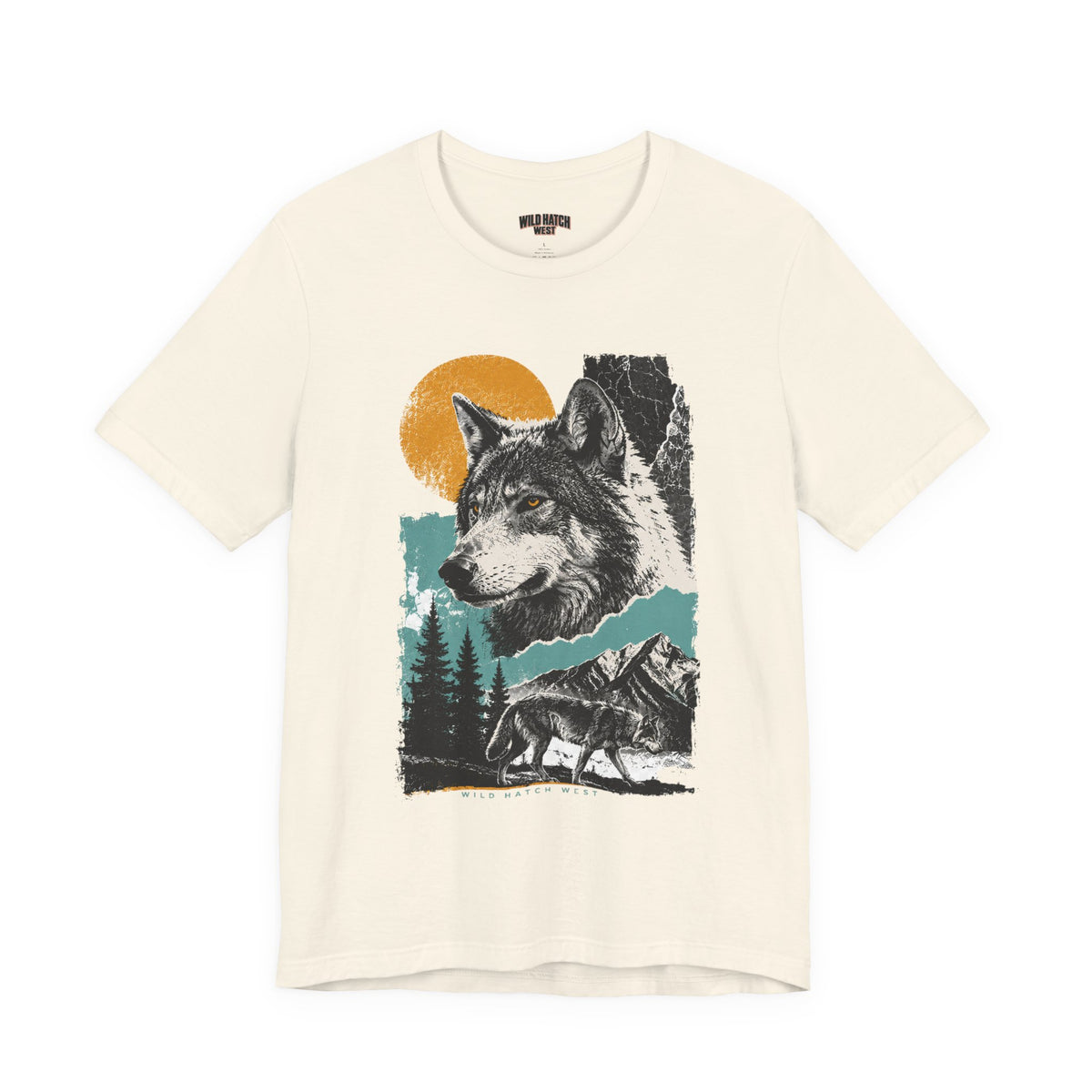 Wolf Mountain Vintage Graphic Tee - White, Natural or Dark Grey