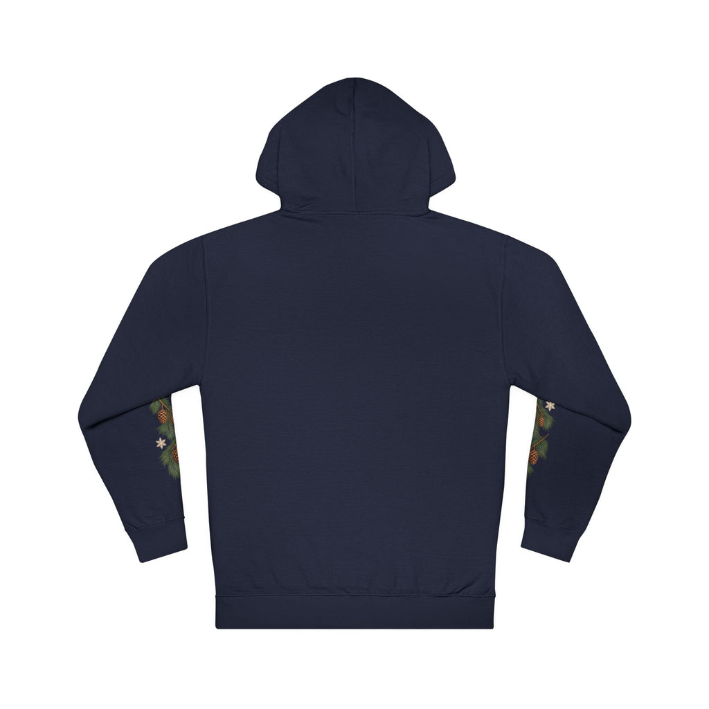 Navy Winter Pine Sleeve Artwork Hoodie