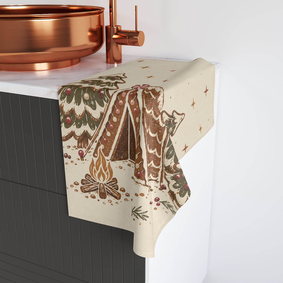 Camp Gingerbread Hand Towel