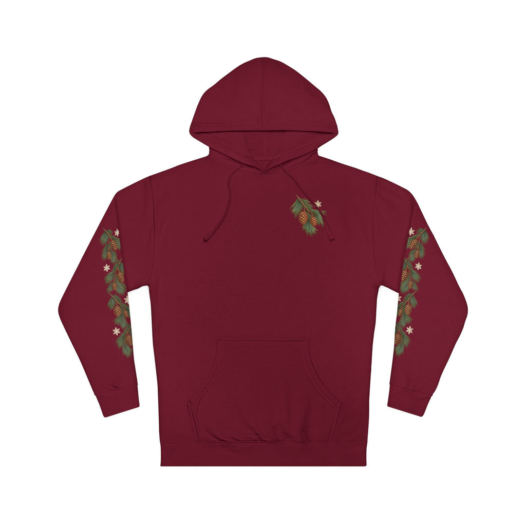 Navy Winter Pine Sleeve Artwork Hoodie