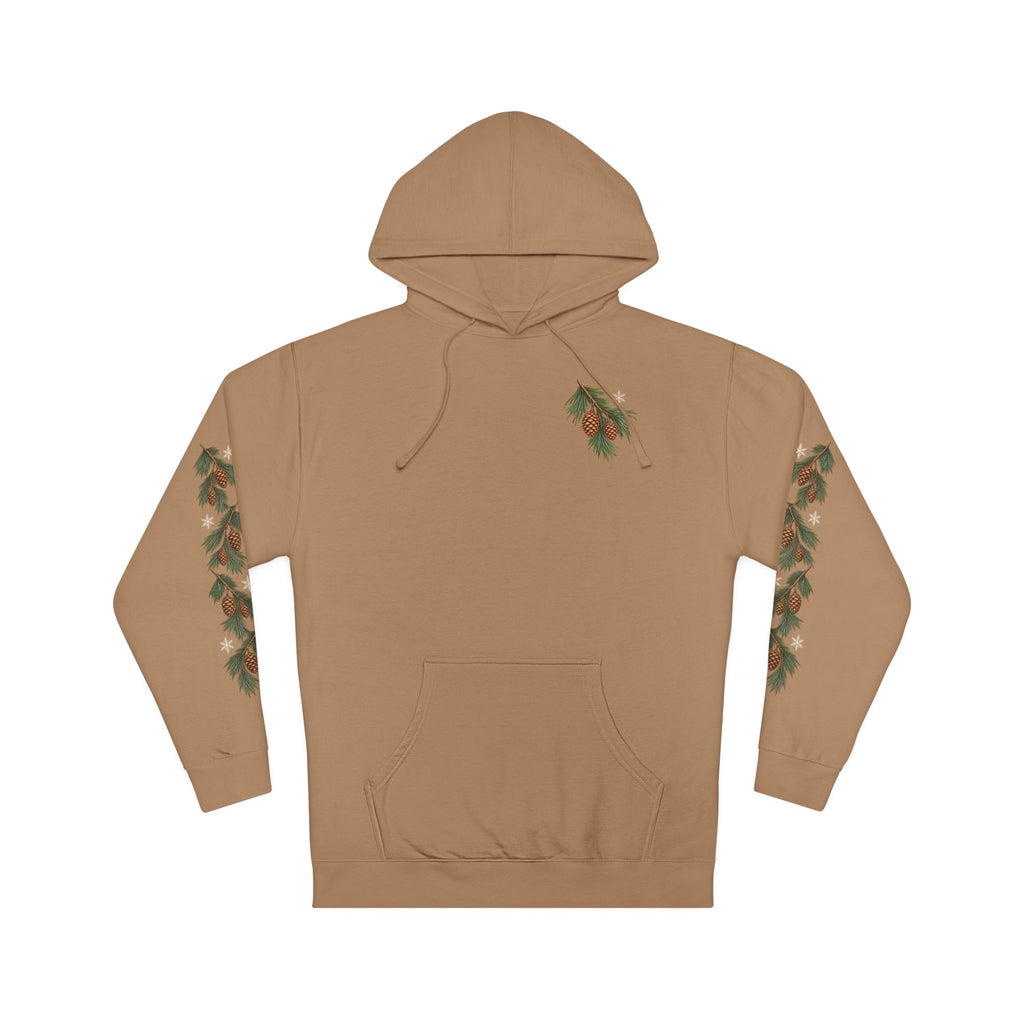 Navy Winter Pine Sleeve Artwork Hoodie