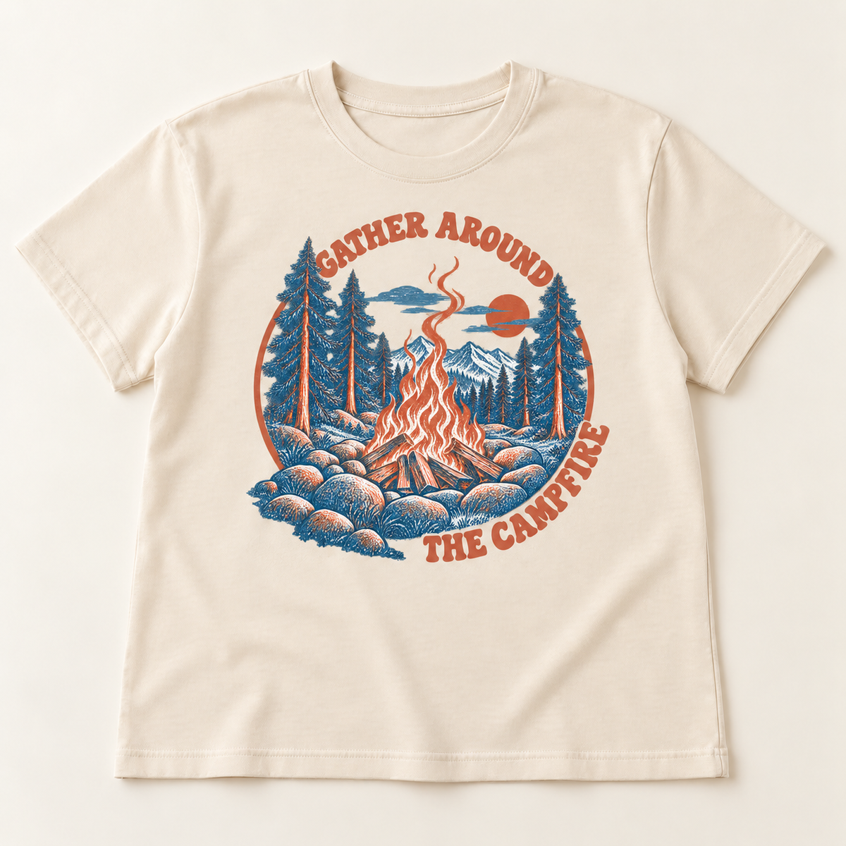 Gather Around the Campfire T-Shirt | Camping Campfire Graphic Tee