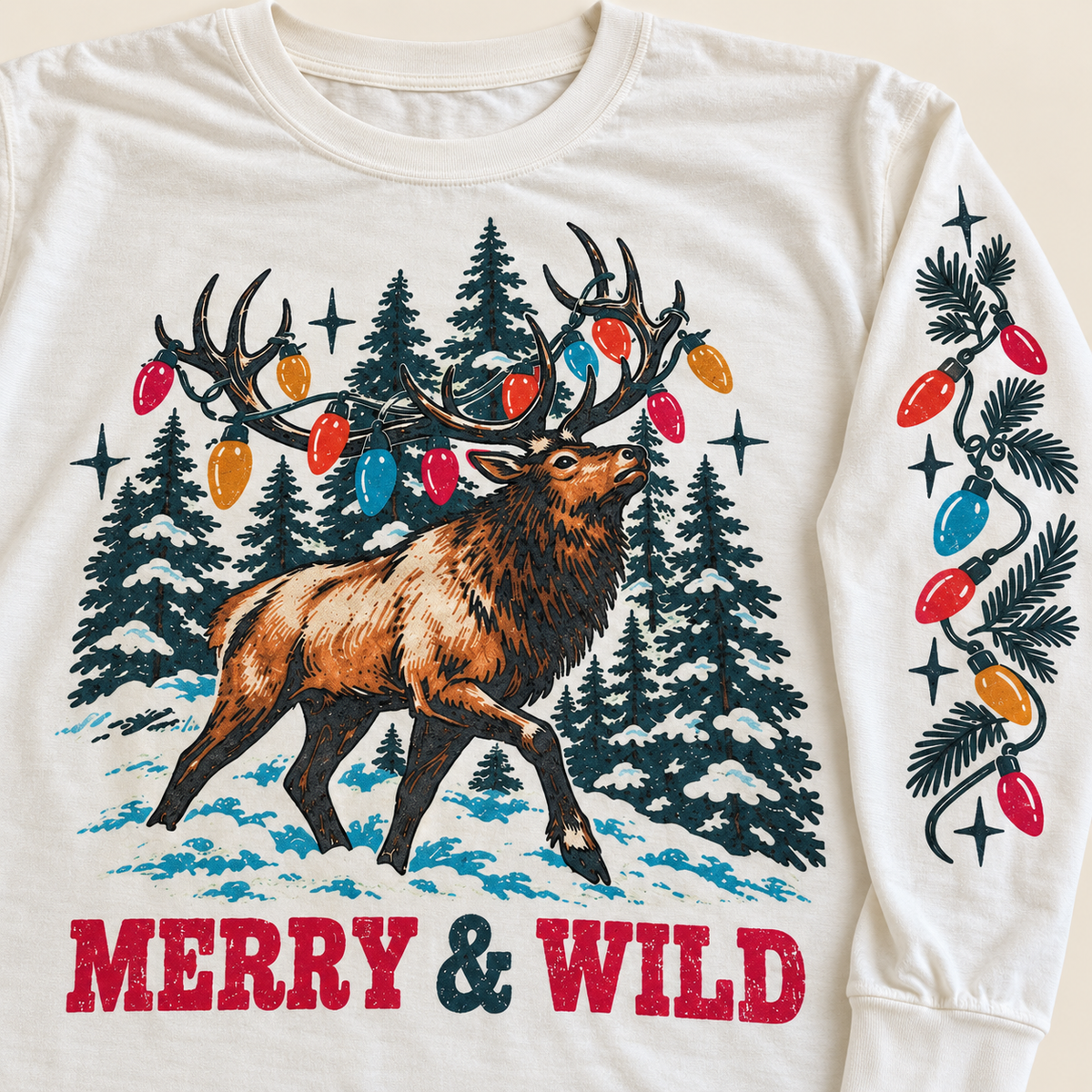 Merry & Wild Elk Long Sleeve Tee