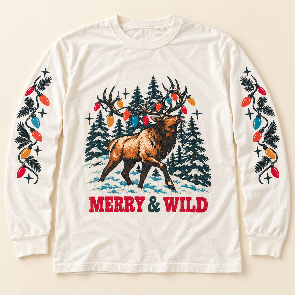 Merry & Wild Elk Long Sleeve Tee