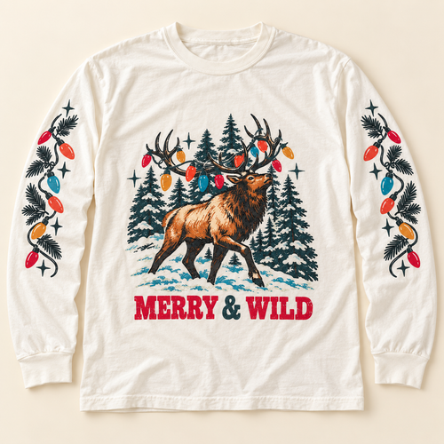 Merry & Wild Elk Long Sleeve Tee