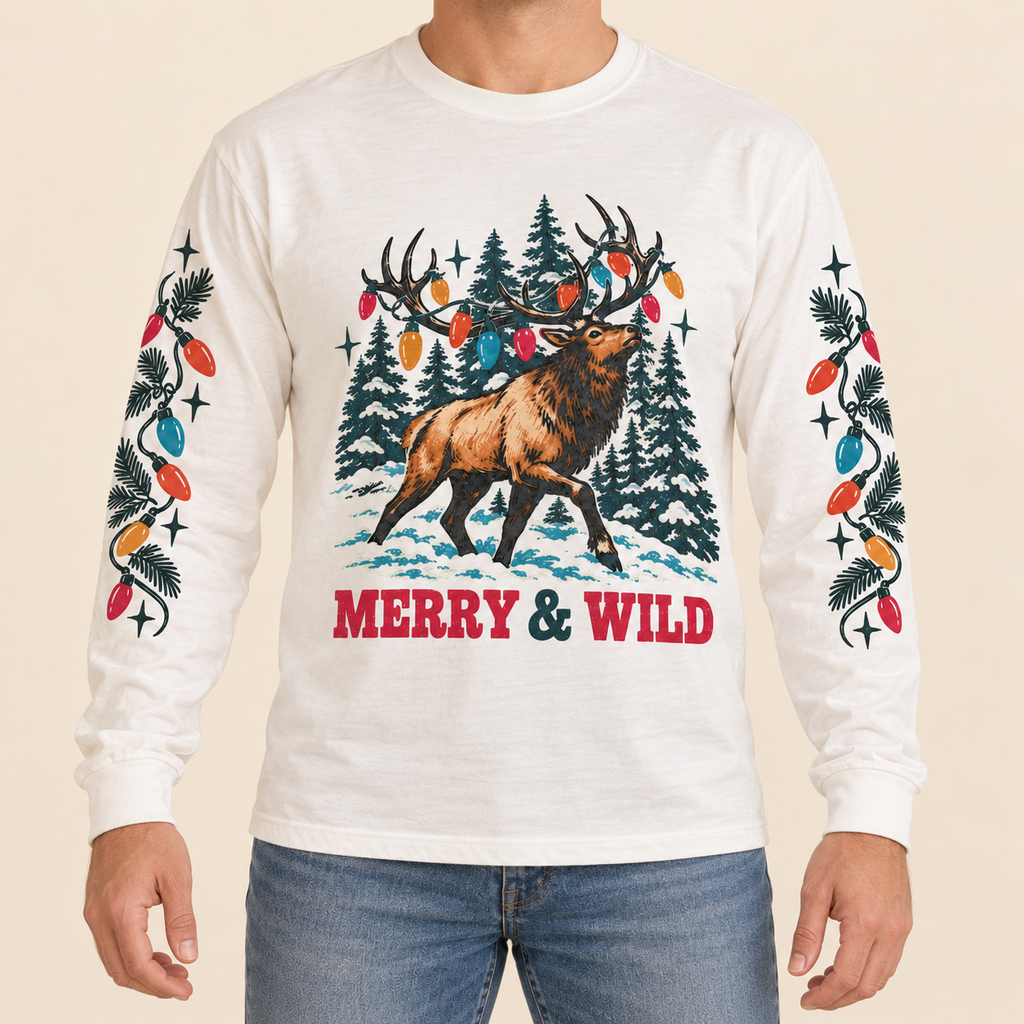 Merry & Wild Elk Long Sleeve Tee