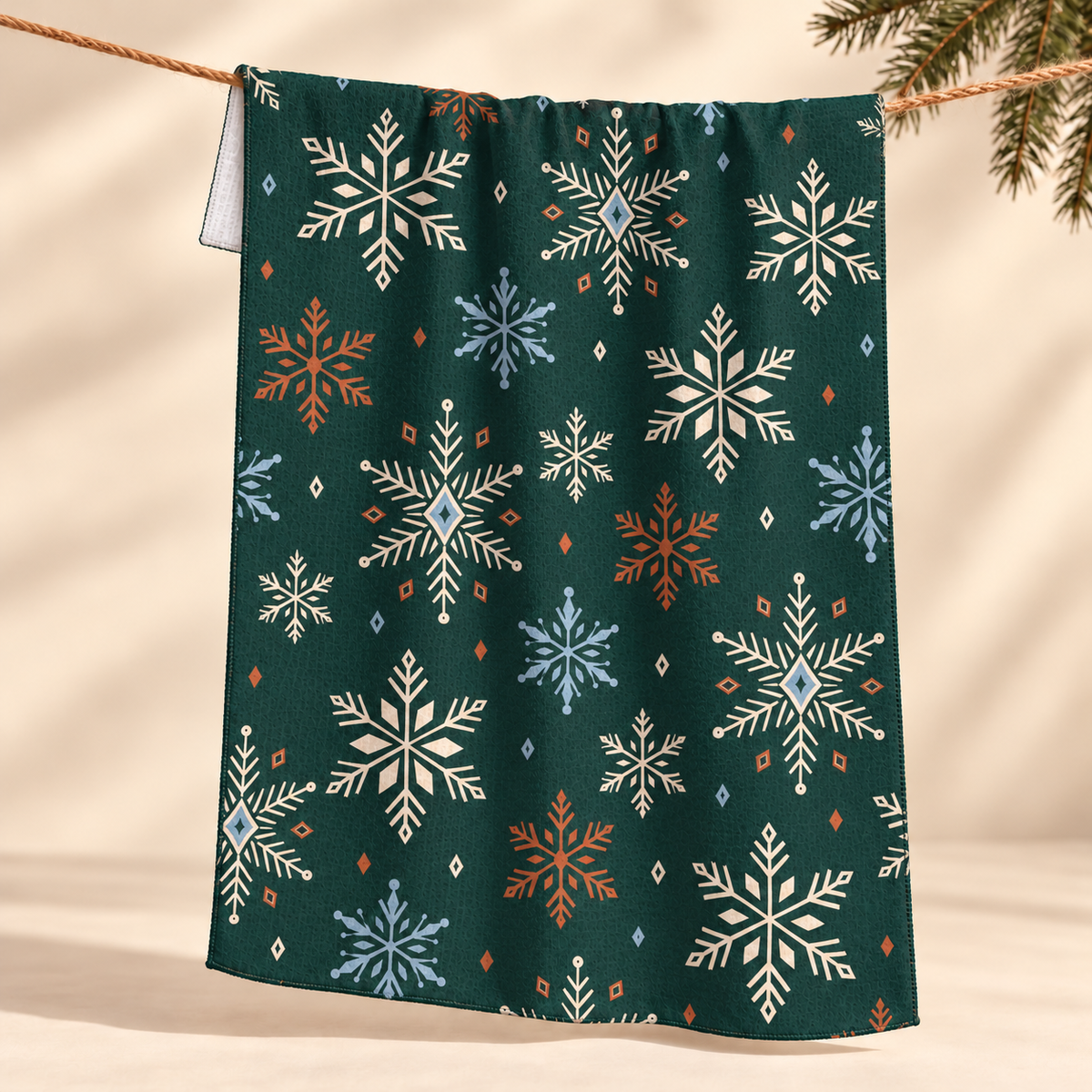 Holiday Snowflake Microfiber Tea Towel