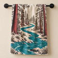 Mountain River Forest Hand Towel