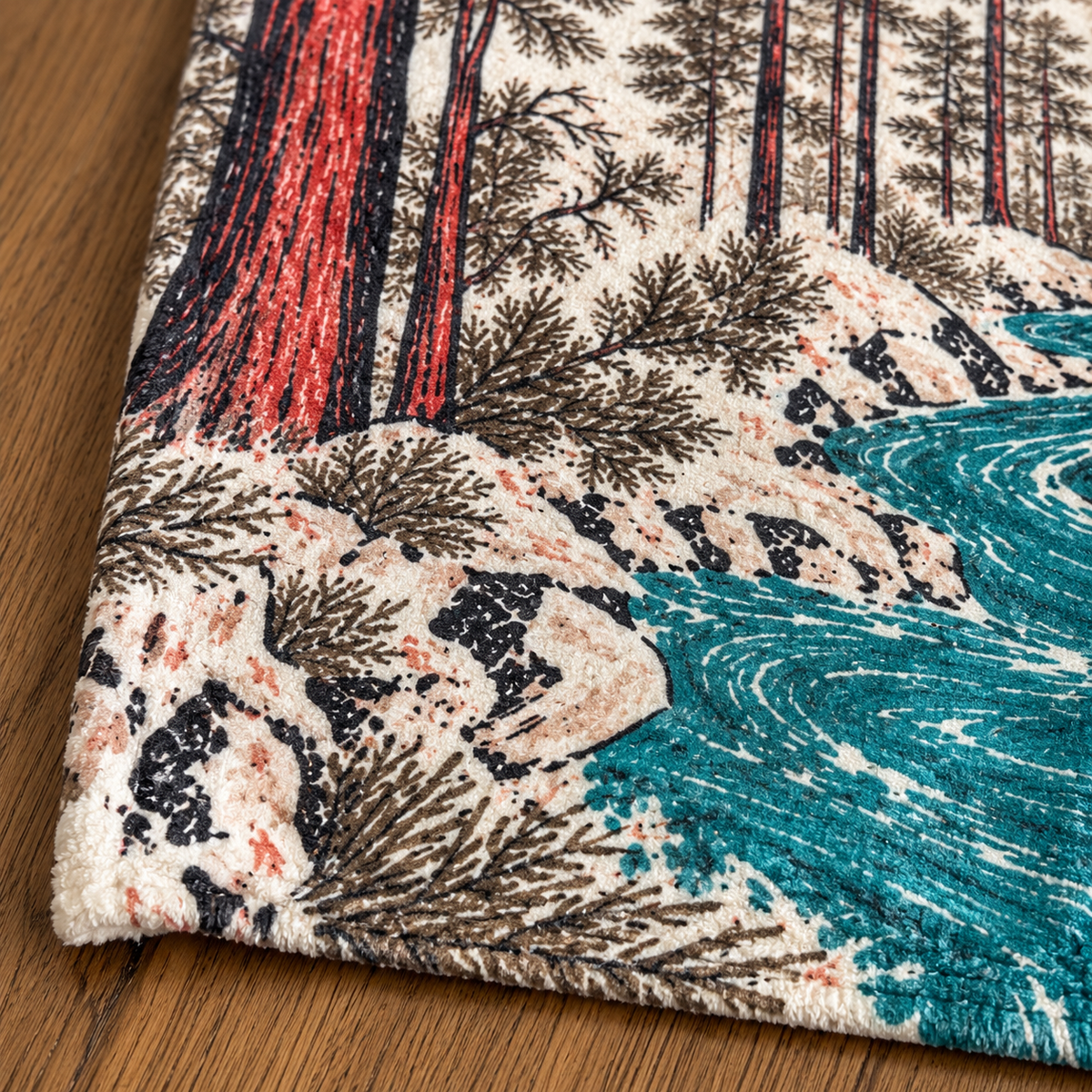 Mountain River Forest Hand Towel