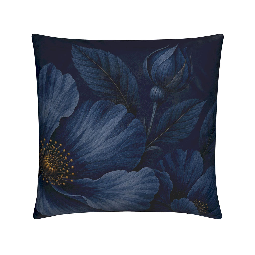 Indigo Floral Vevet Pillow