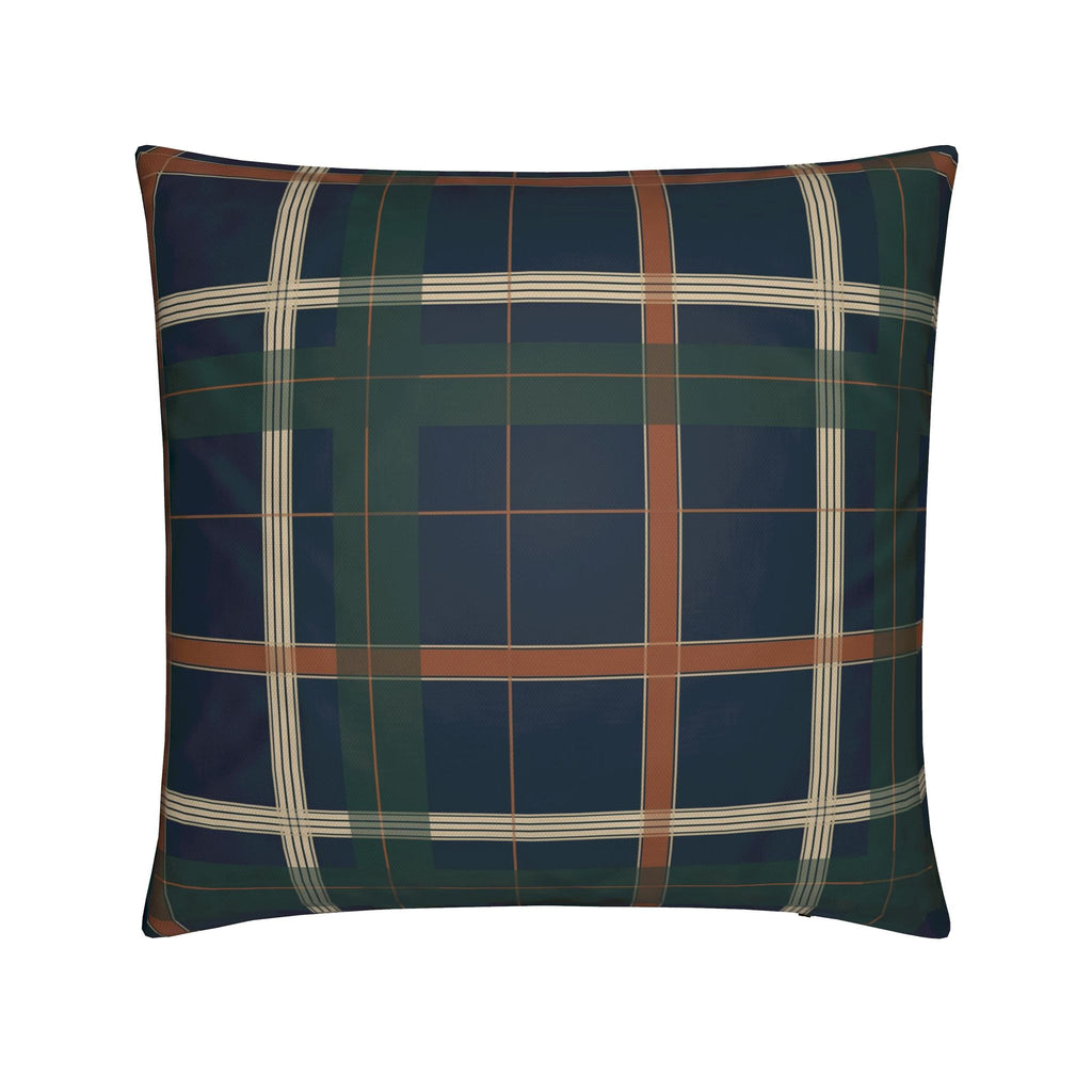 Navy & Forest Green Plaid Pillow