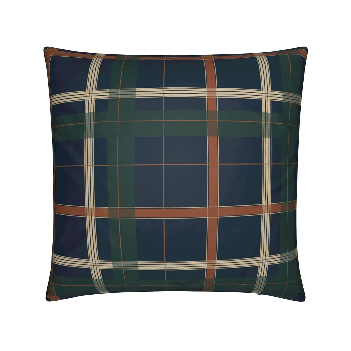 Navy & Forest Green Plaid Pillow
