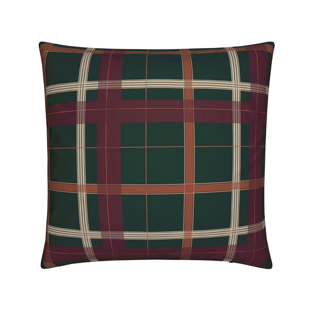 Forest Green & Burgundy Plaid Pillow