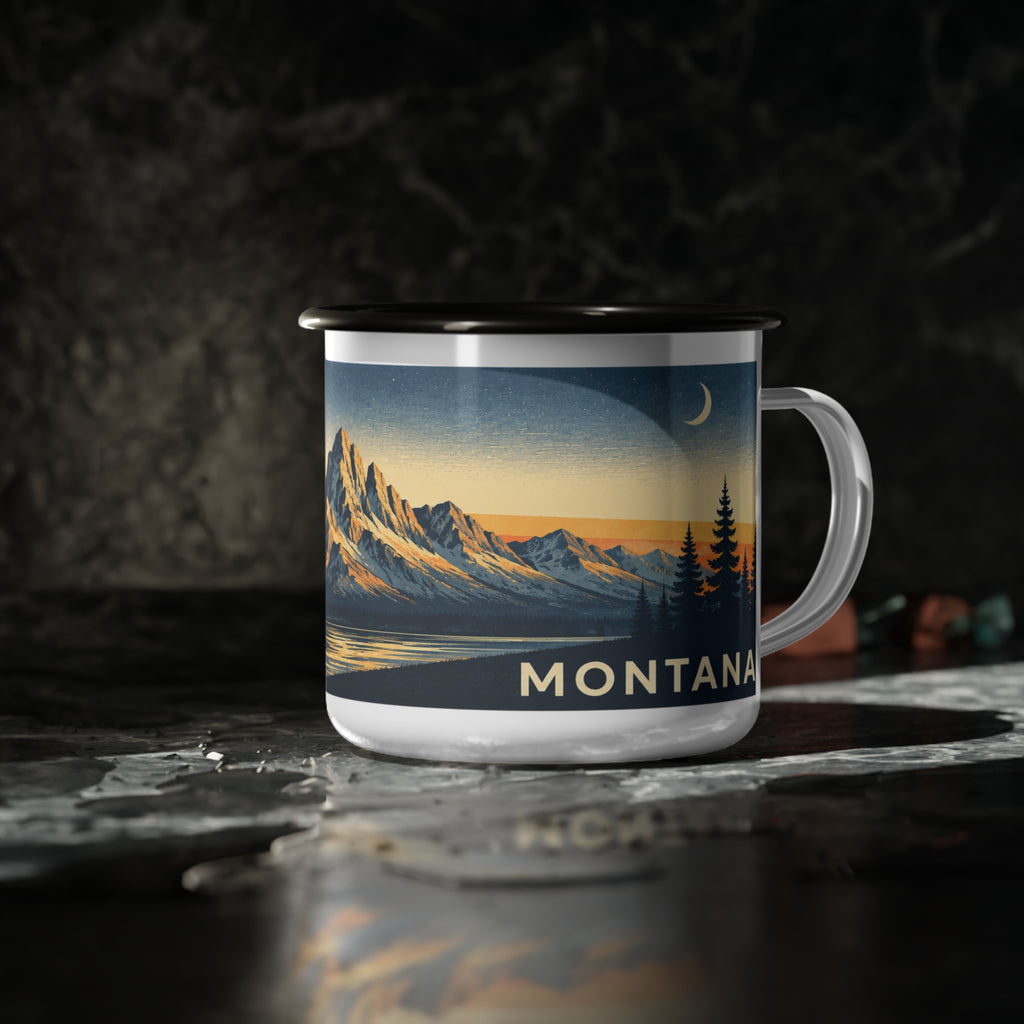 Vintage Mountain Sunset with Elk Camping Mug