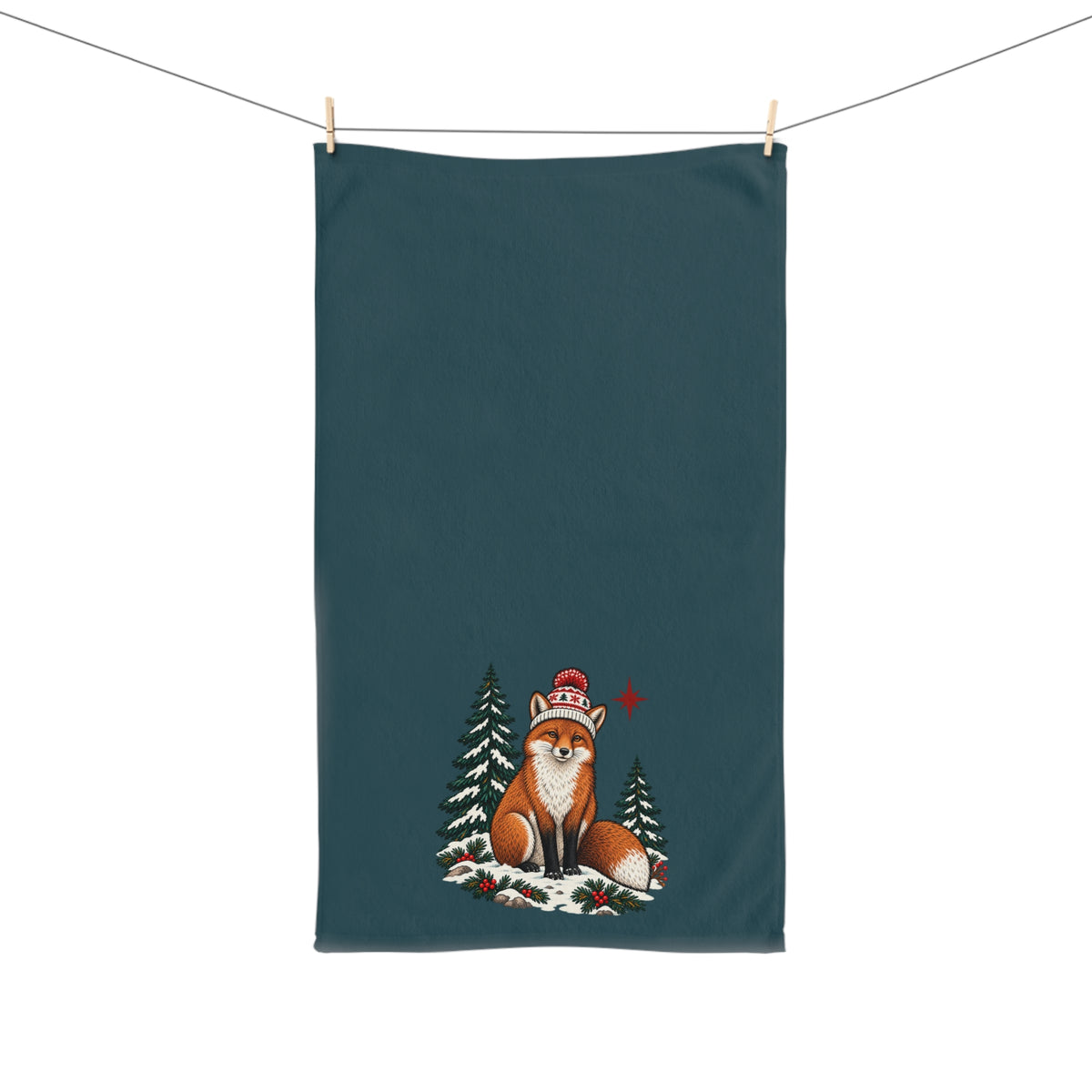 Fox Holiday Hand Towel