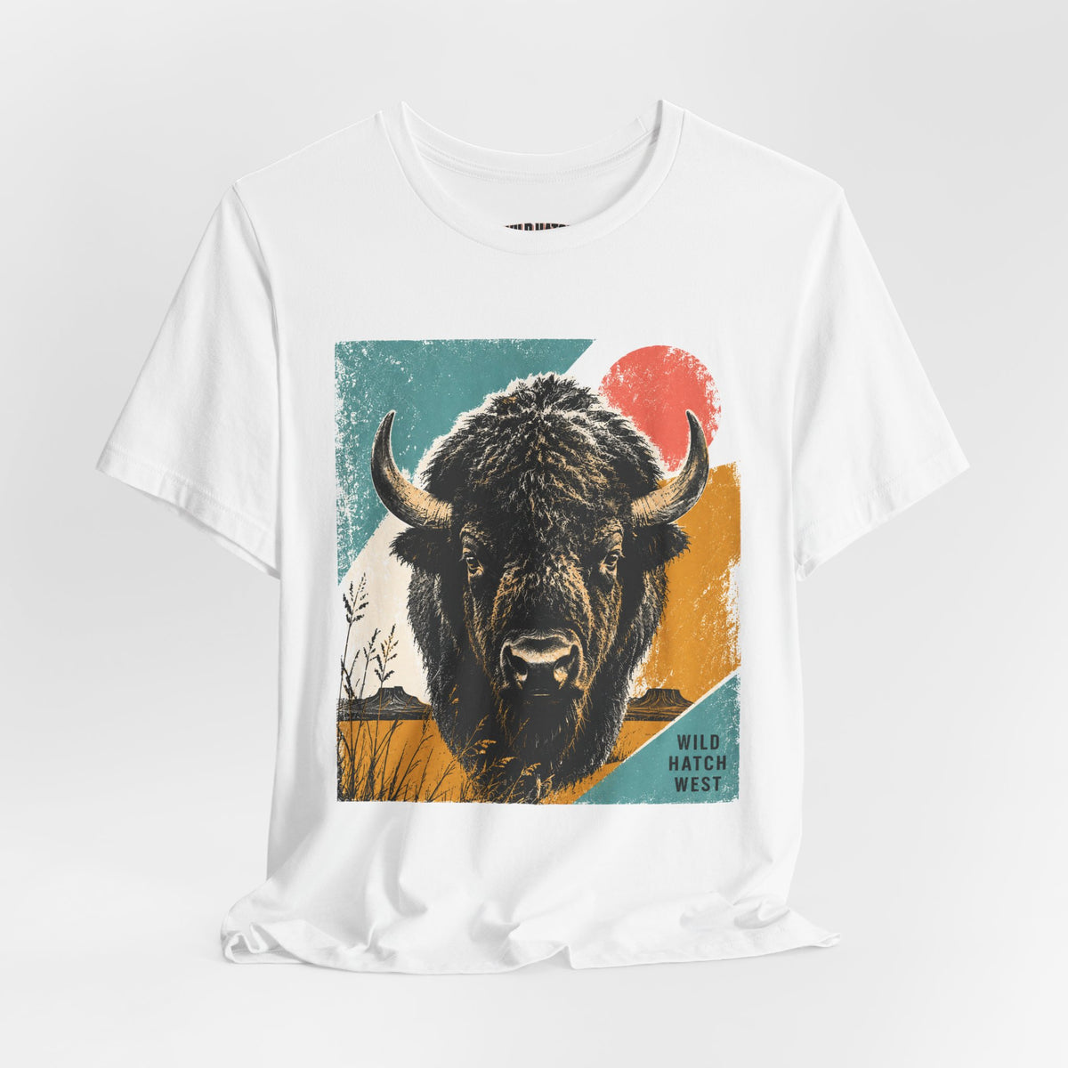 Retro Bison Graphic T-Shirt, Mauve or White