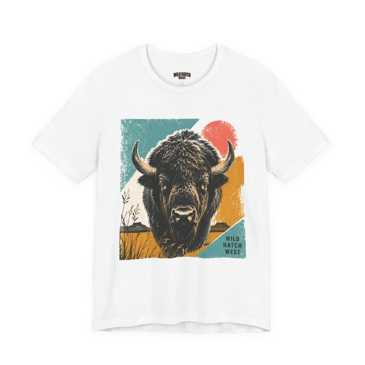 Retro Bison Graphic T-Shirt, Mauve or White