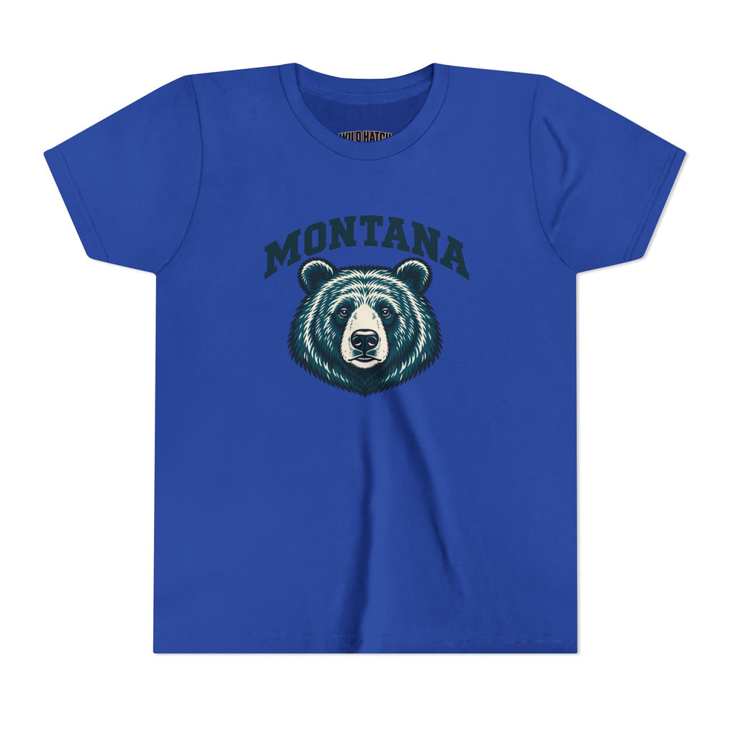 Montana Bear Youth Tee, Maroon or Teal