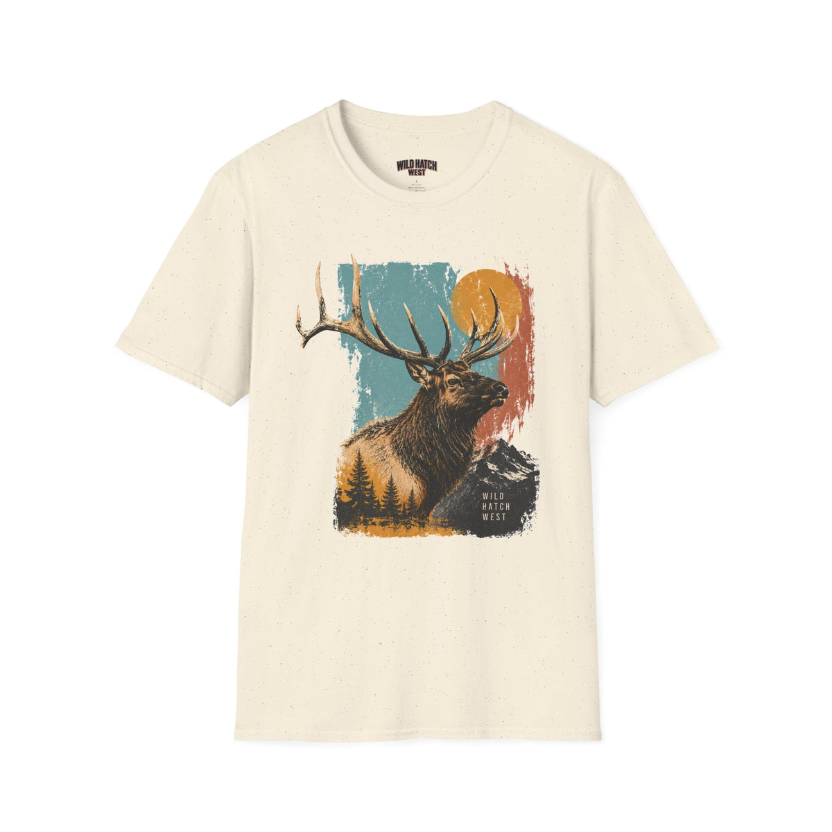 Elk Sunset T-Shirt — Vintage Mountain Wildlife Tee