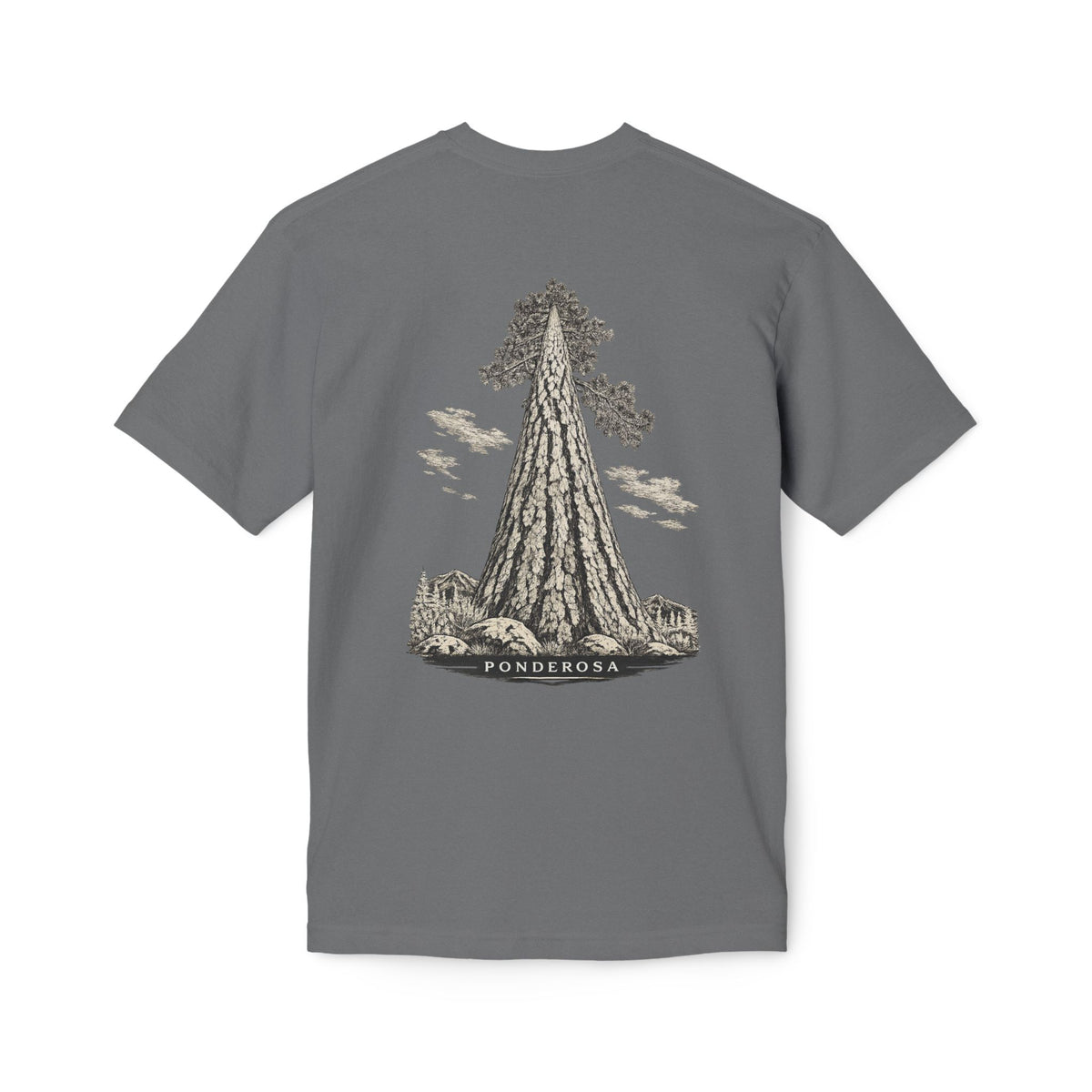 Ponderosa Midweight T-shirt, Made in USA, Charcoal or Olive