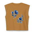 Women's Blue Watercolor Floral Muscle Tee