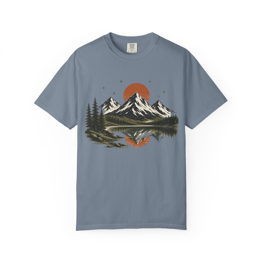 Mountain Lake Sunset Camping Tee