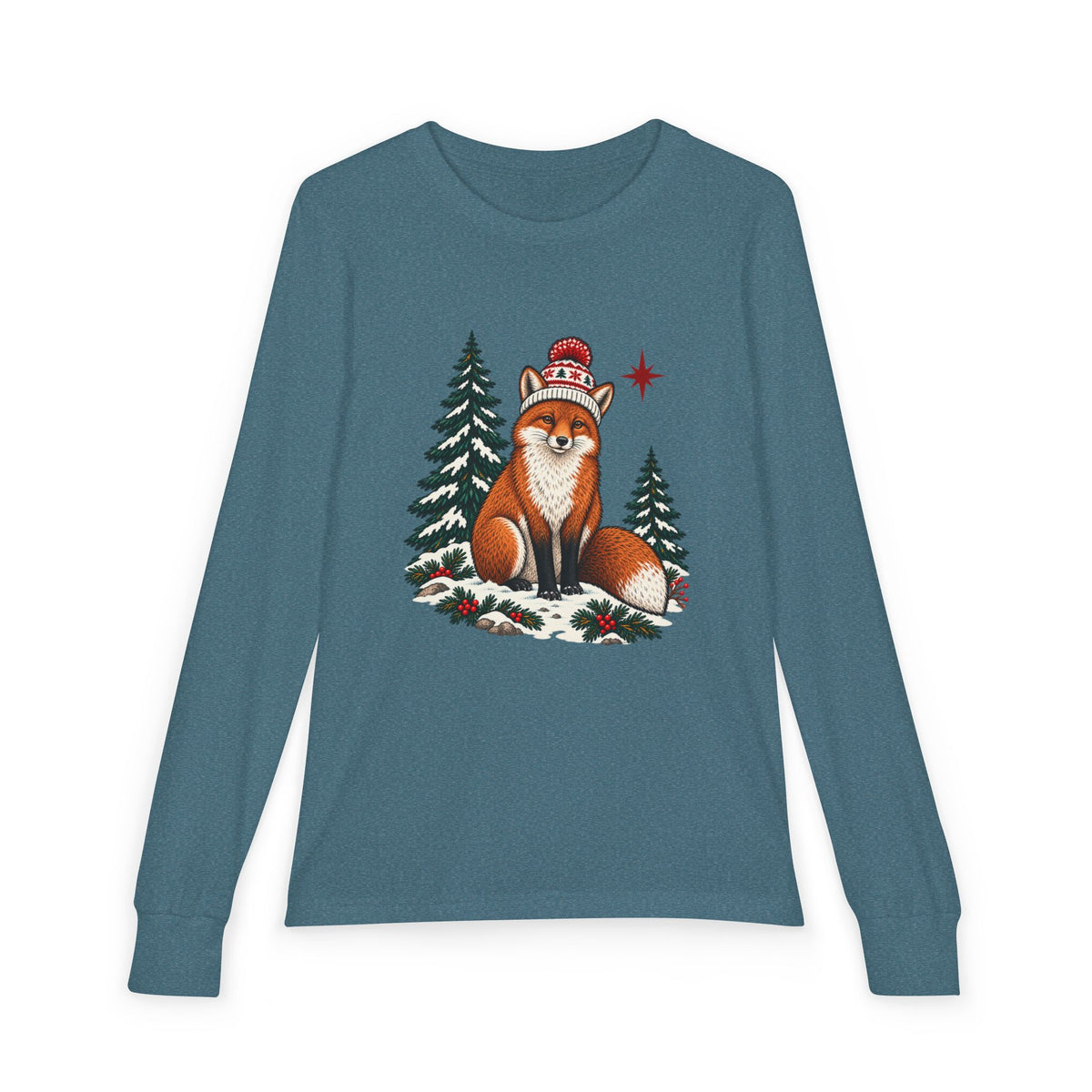Wild Christmas Youth Long-Sleeve Tee — Fox