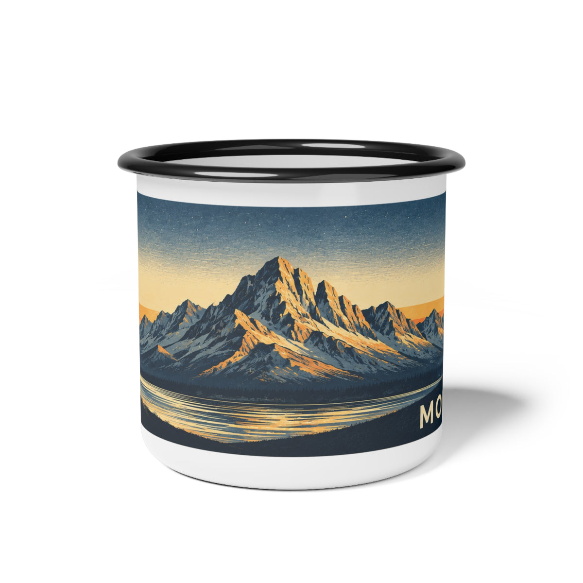 Vintage Mountain Sunset with Elk Camping Mug