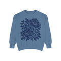 Floral Vintage Peony Sweatshirt, Green, Blue and Crimson