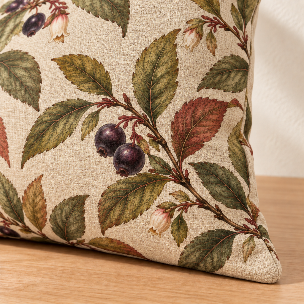 Huckleberry Bramble Pillow, Linen
