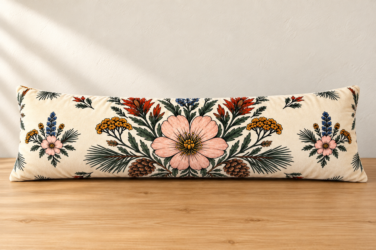WHW High Meadow Velvet Bolster Pillow
