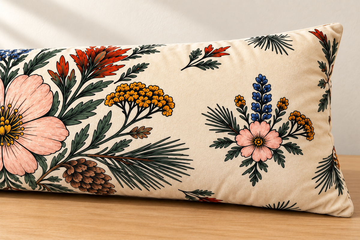 WHW High Meadow Velvet Bolster Pillow
