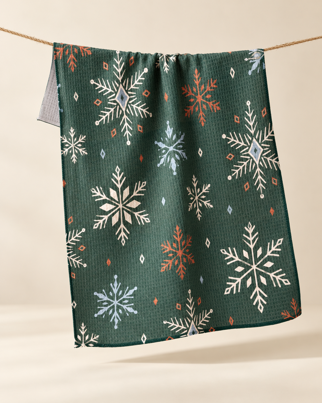 Holiday Snowflake Microfiber Tea Towel