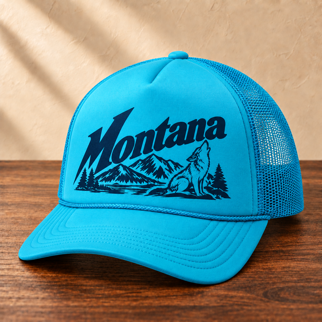 Montana Wolf Retro Trucker Hat