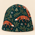 Woodland fox beanie on a cream studio background