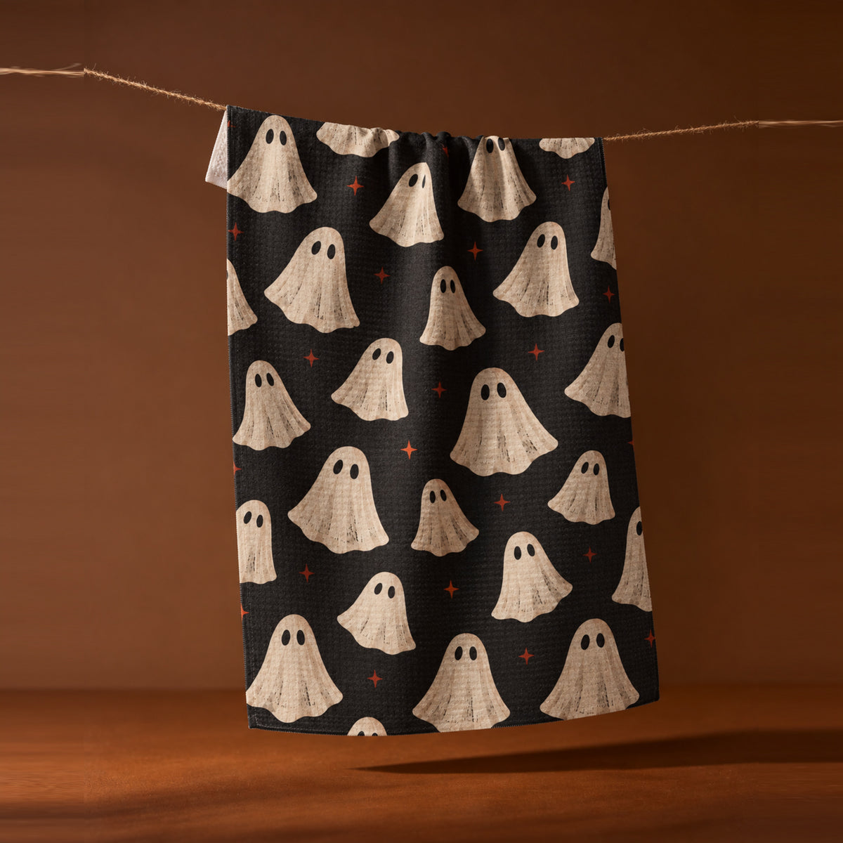 Ghost Pattern Microfiber Tea Towel | Halloween Kitchen Decor — hero photo