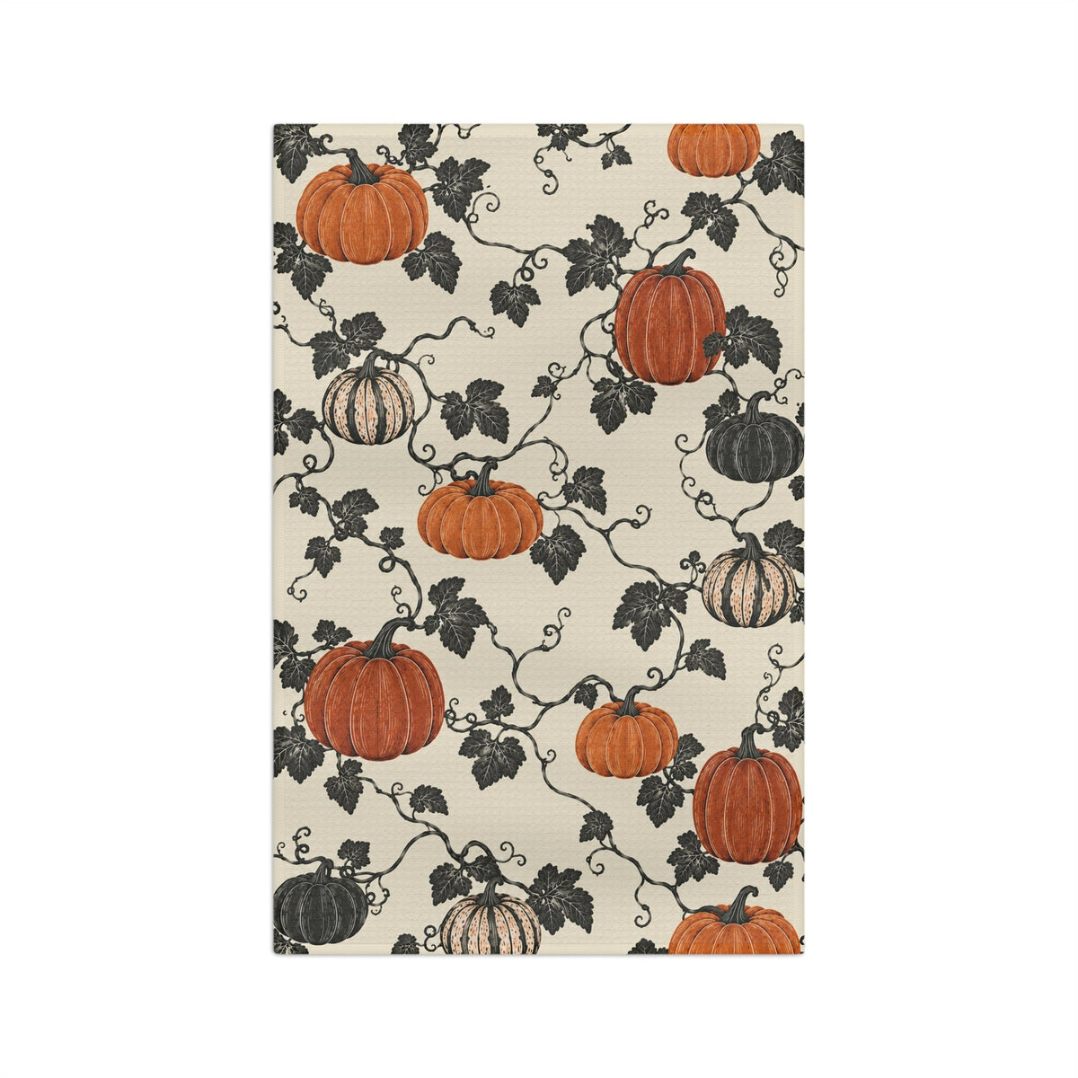 Vintage Pumpkin Vine Tea Towel | Fall Kitchen Decor — product photo 3
