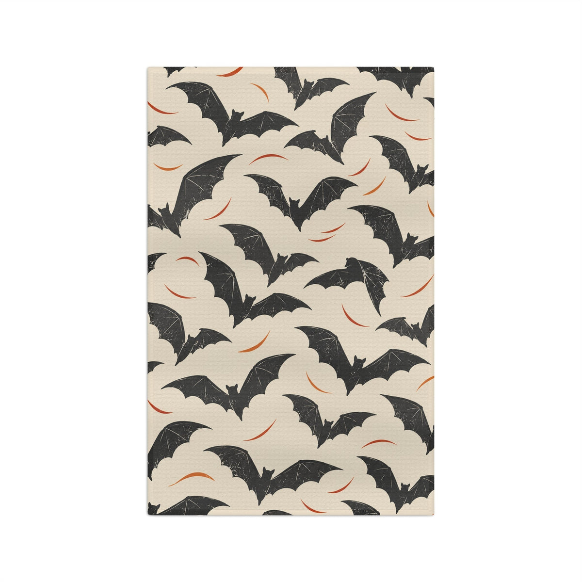 Flying Bats Halloween Microfiber Tea Towel | Spooky Bat Pattern — product photo 2