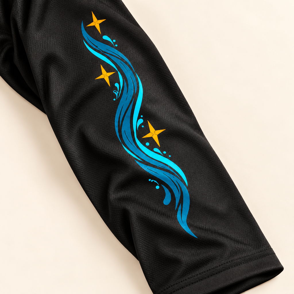 Youth WHW Rashguard — Sleeve artwork close-up mock-up